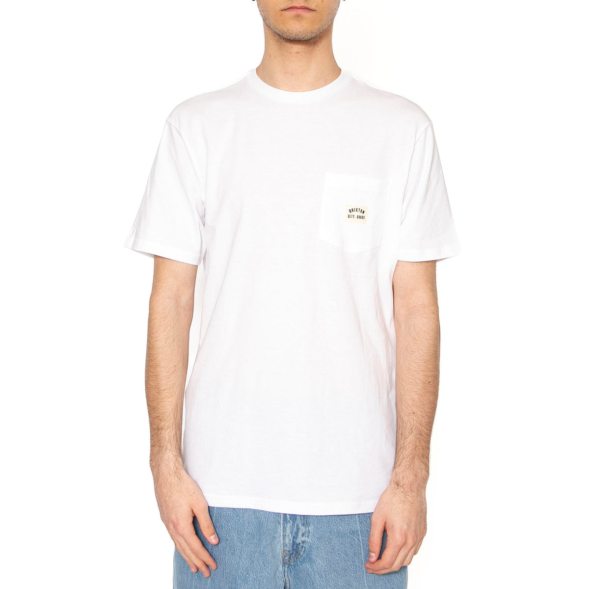 Woodburn S/S Tlrt Pkt Tee - Maglietta Girocollo Uomo Bianca 17084-WHITE . BRIXTON 