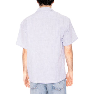 Short Sleeve Striped Shirt - Camicia Maniche Corte Uomo Blu 6020016-12924 . CAT 