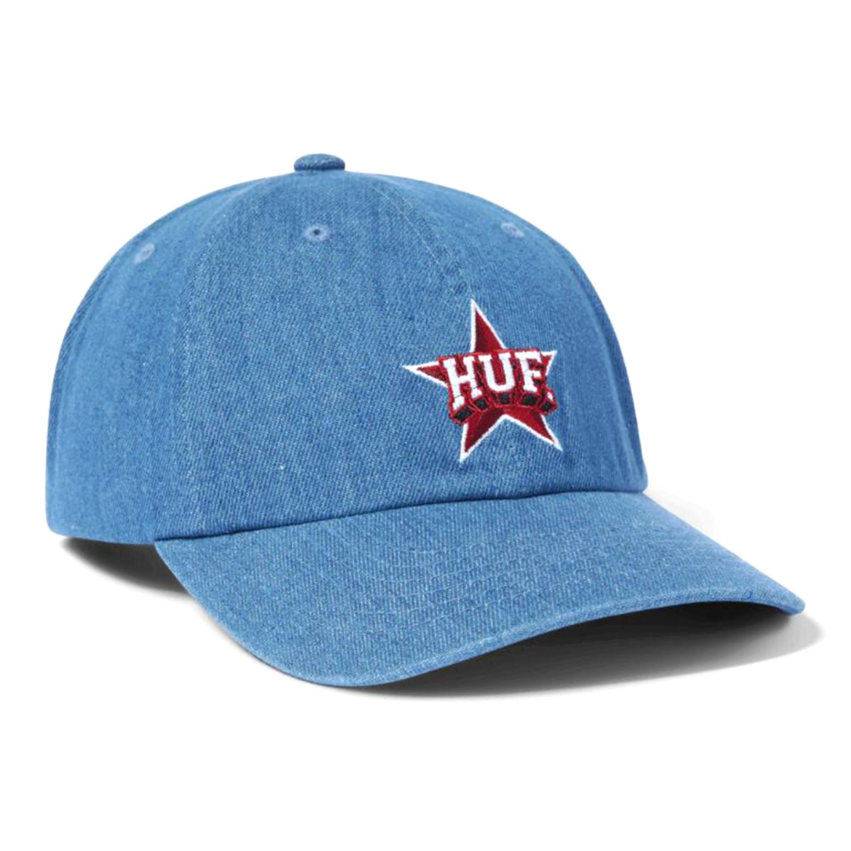 All Star 6 Panel CV Hat - Cappellino con Visiera Denim Jeans Blu HT00799-LBLUE . HUF 