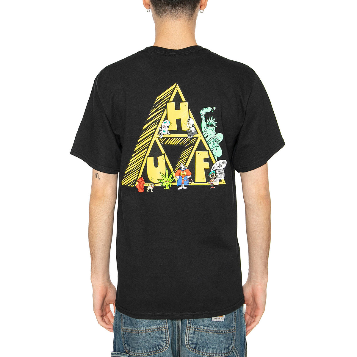 Saturday Morning TT S/S Tee Black - Maglietta Girocollo Uomo Nera TS01756-BLACK . HUF 