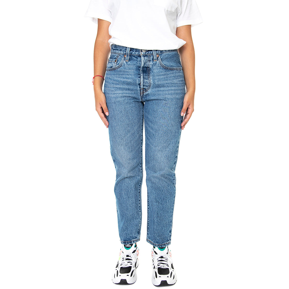 501 Crop Z0625 Medium Indigo Worn In - Pantaloni Denim Jeans Donna Blu 36200-0236 . LEVIS 
