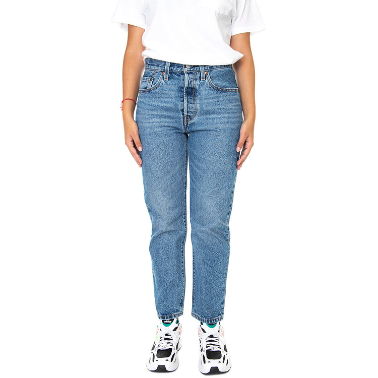 501 Crop Z0625 Medium Indigo Worn In - Pantaloni Denim Jeans Donna Blu 36200-0236 . LEVIS 