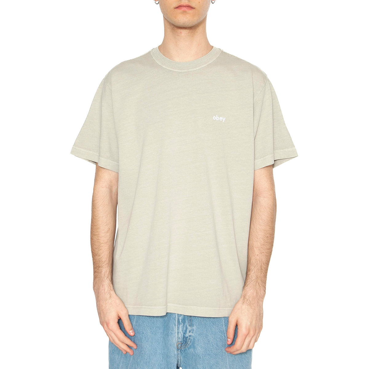 Lowercase Pigment Tee SS Green - Maglietta Girocollo Uomo Verde 131080353-ABS . OBEY 