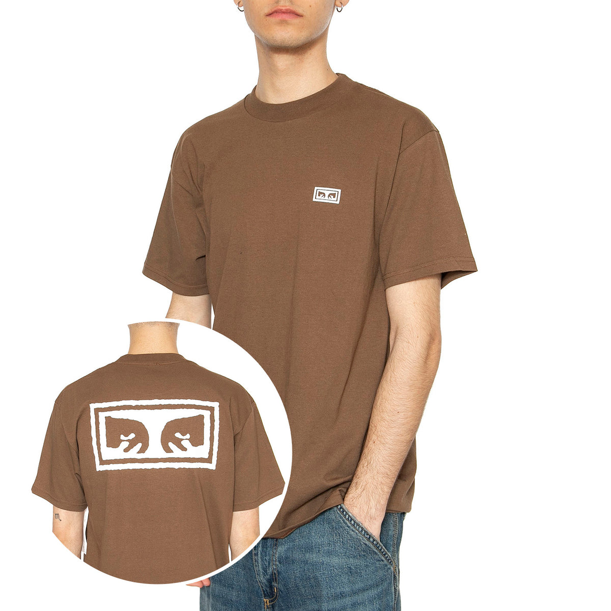 Obey Eyes 3 Tee - Maglietta Girocollo Uomo Marrone 165261826-SLT . OBEY 