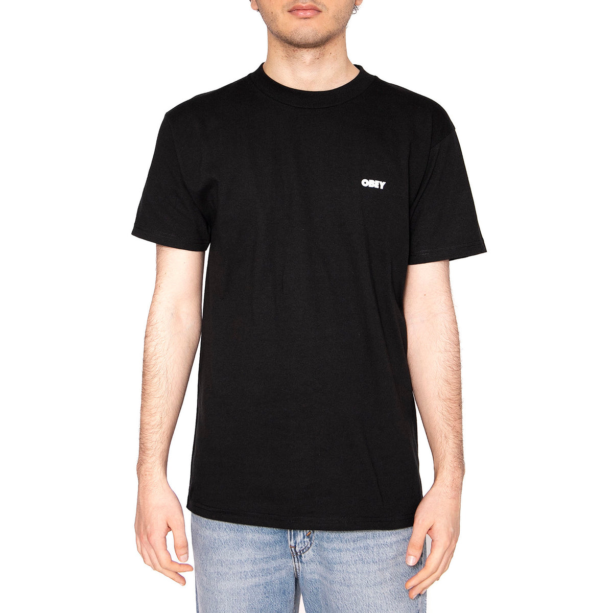 Bold Obey 2 Tee - Maglietta Girocollo Uomo Nera 165263016-BLK . OBEY 