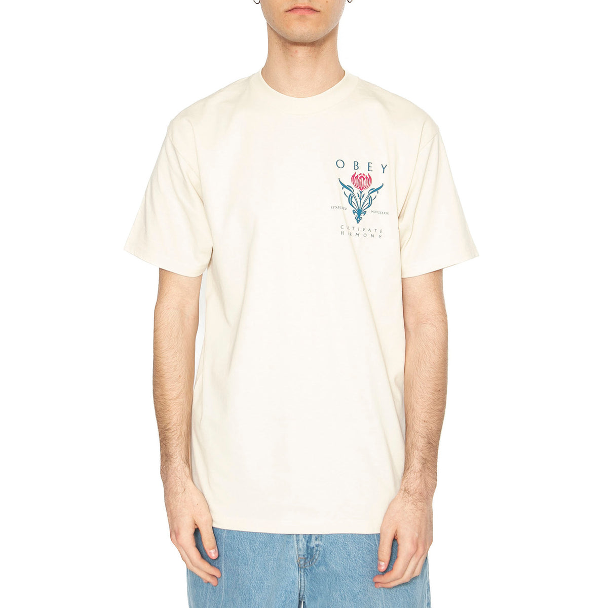 Obey Cultivate Harmony Classic Tee Beige - Maglietta Girocollo Uomo Beige 165263796-CRM . OBEY 