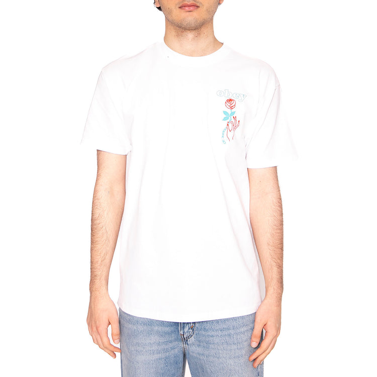 Obey Spring Forth Tee White - Maglietta Girocollo Uomo Bianca 165263945-WHT . OBEY 