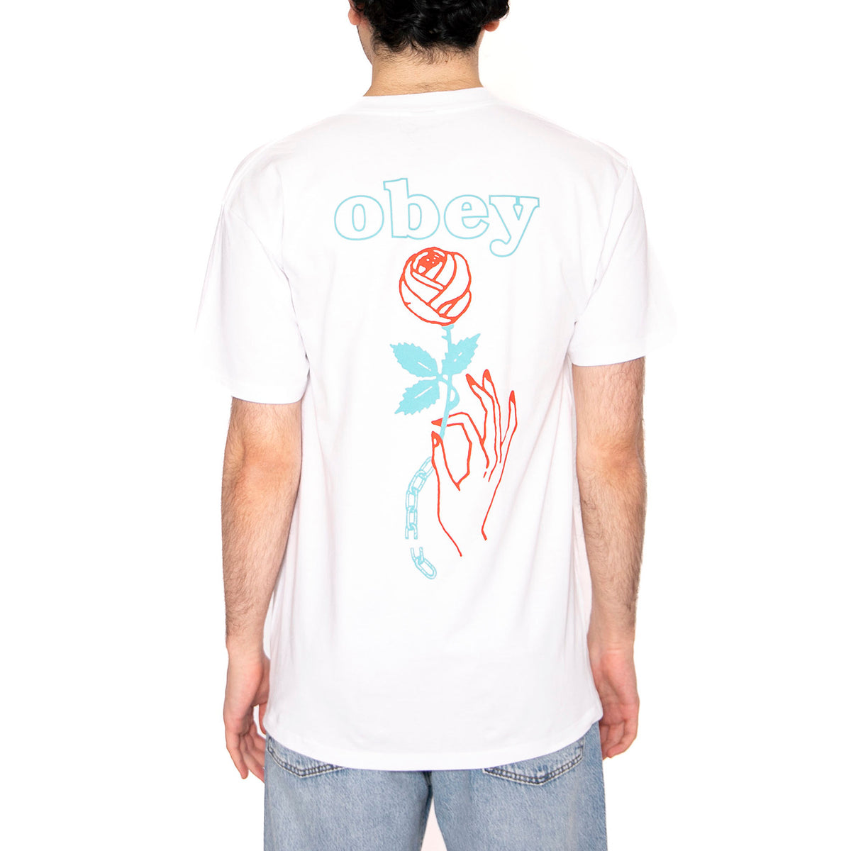 Obey Spring Forth Tee White - Maglietta Girocollo Uomo Bianca 165263945-WHT . OBEY 