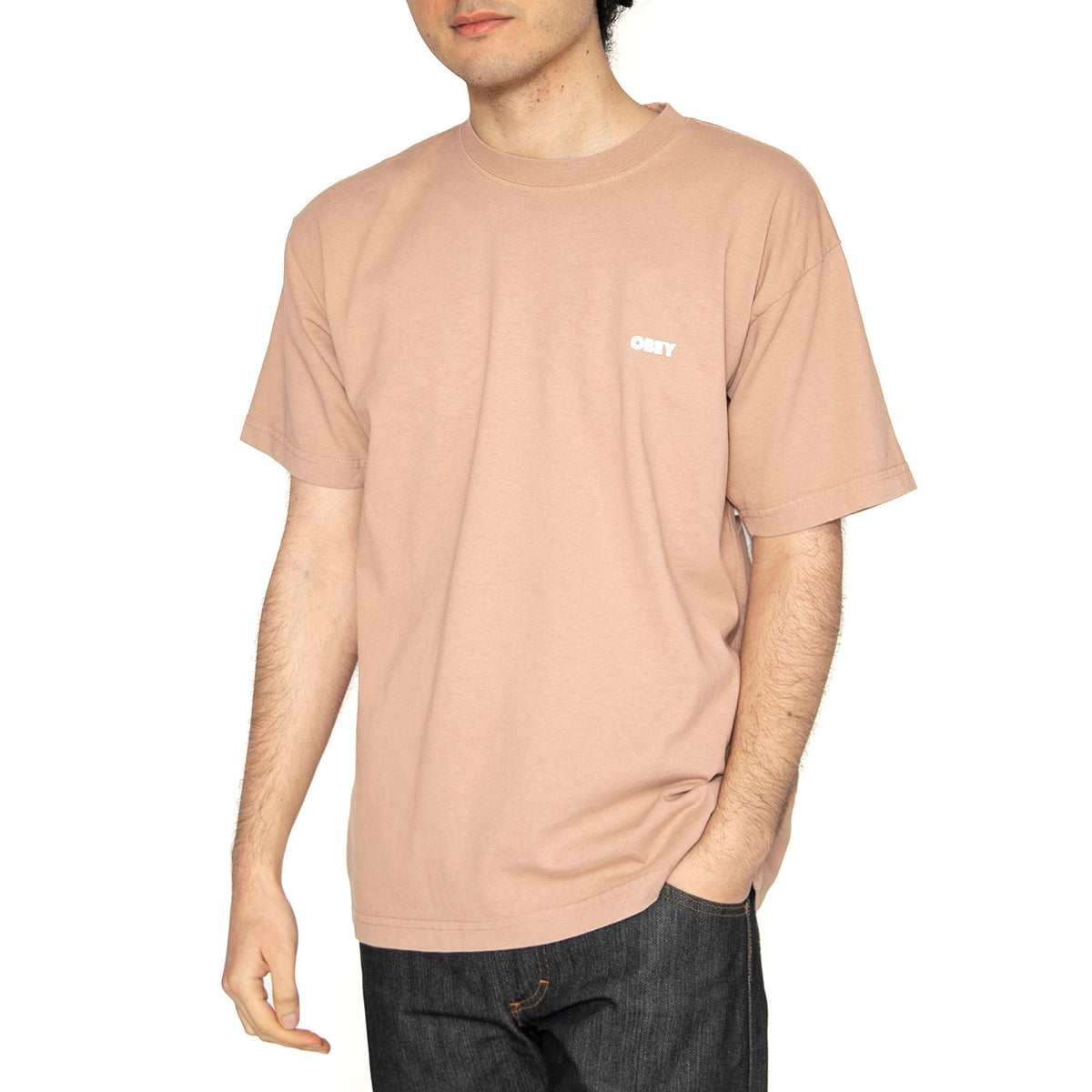 Obey Bold 3 Tee - Maglietta Girocollo Uomo Rosa 166912888-WTU . OBEY 