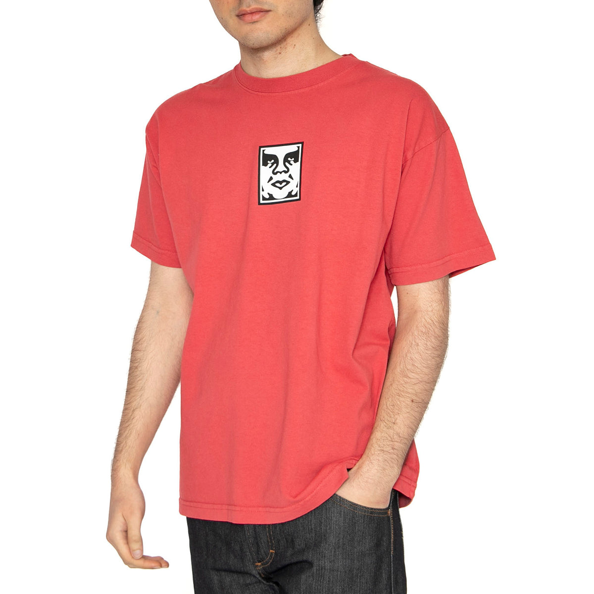 Icon Heavyweight Tee Red - Maglietta Girocollo Uomo Rossa 166913013-MIR . OBEY 