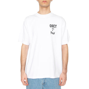 Obey Has  A Posse Tee White - Maglietta Girocollo Uomo Bianca 166913915-WHT . OBEY 