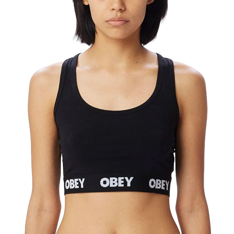 Obey Bralette Black - Canotta Cropped Donna Nera 231170030-BLK . OBEY 