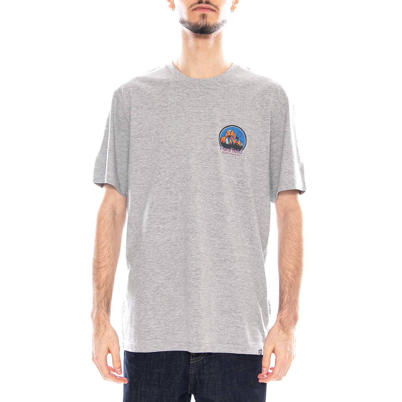 Penfield Yosemite Circle Back Vintage Grey Heather - Maglietta Girocollo Uomo Grigia PFD0165-G59 . PENFIELD 