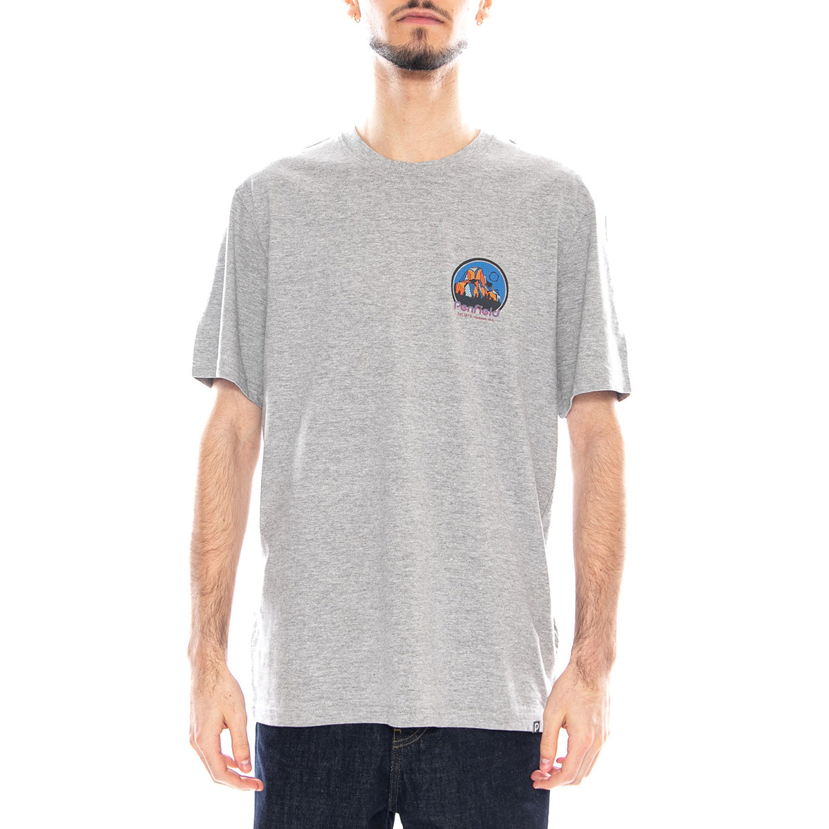 Penfield Yosemite Circle Back Vintage Grey Heather - Maglietta Girocollo Uomo Grigia PFD0165-G59 . PENFIELD 