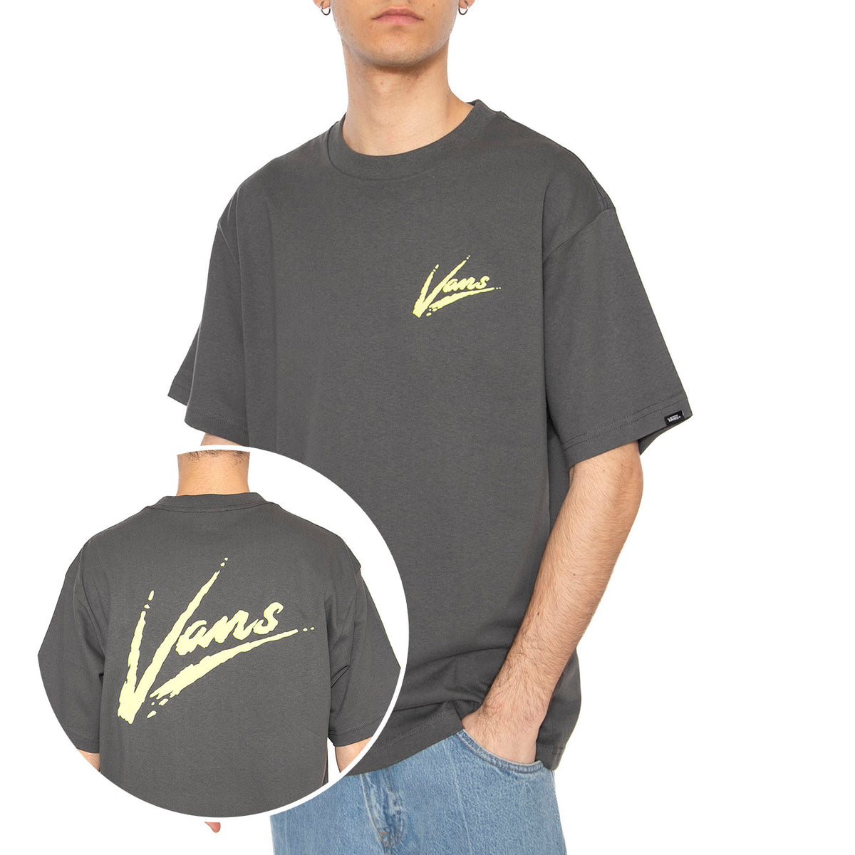 DETTORI LOOSE SS Asphalt/Shadow Lime VN000K42EBA1 1 VANS 