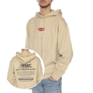 Relaxed Graphic PO Badge Batwing White P Neutral - Felpa con Cappuccio Uomo Beige 38479-0423  LEVIS 