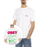 OBEY Art Studio Blumen-T-Shirt – Herren-T-Shirt mit Rundhalsausschnitt, Weiß