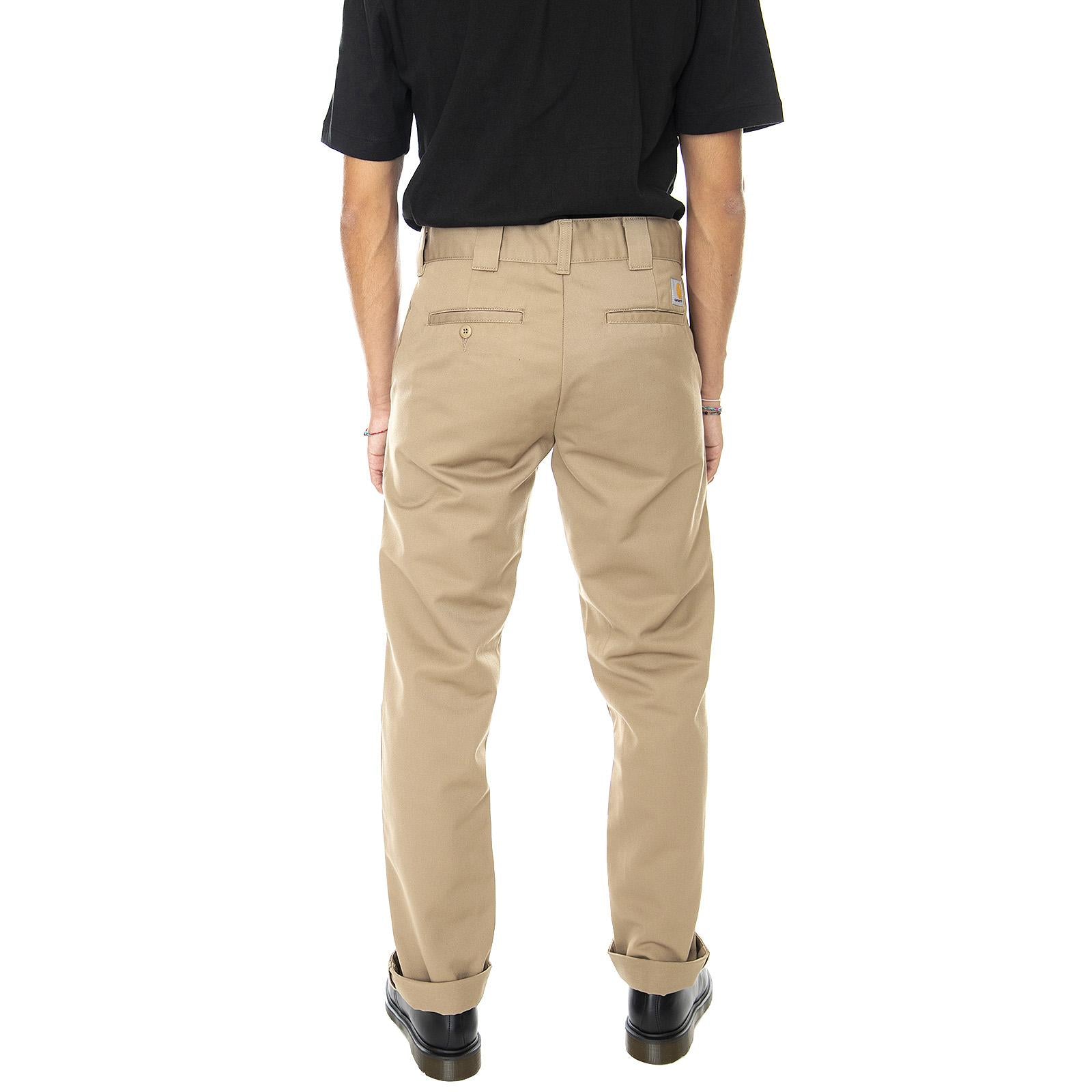 M' Master Pant Leather Rinsed - Pantaloni Chino Uomo Beige I020074.8Y.02.32  CARHARTT WIP 