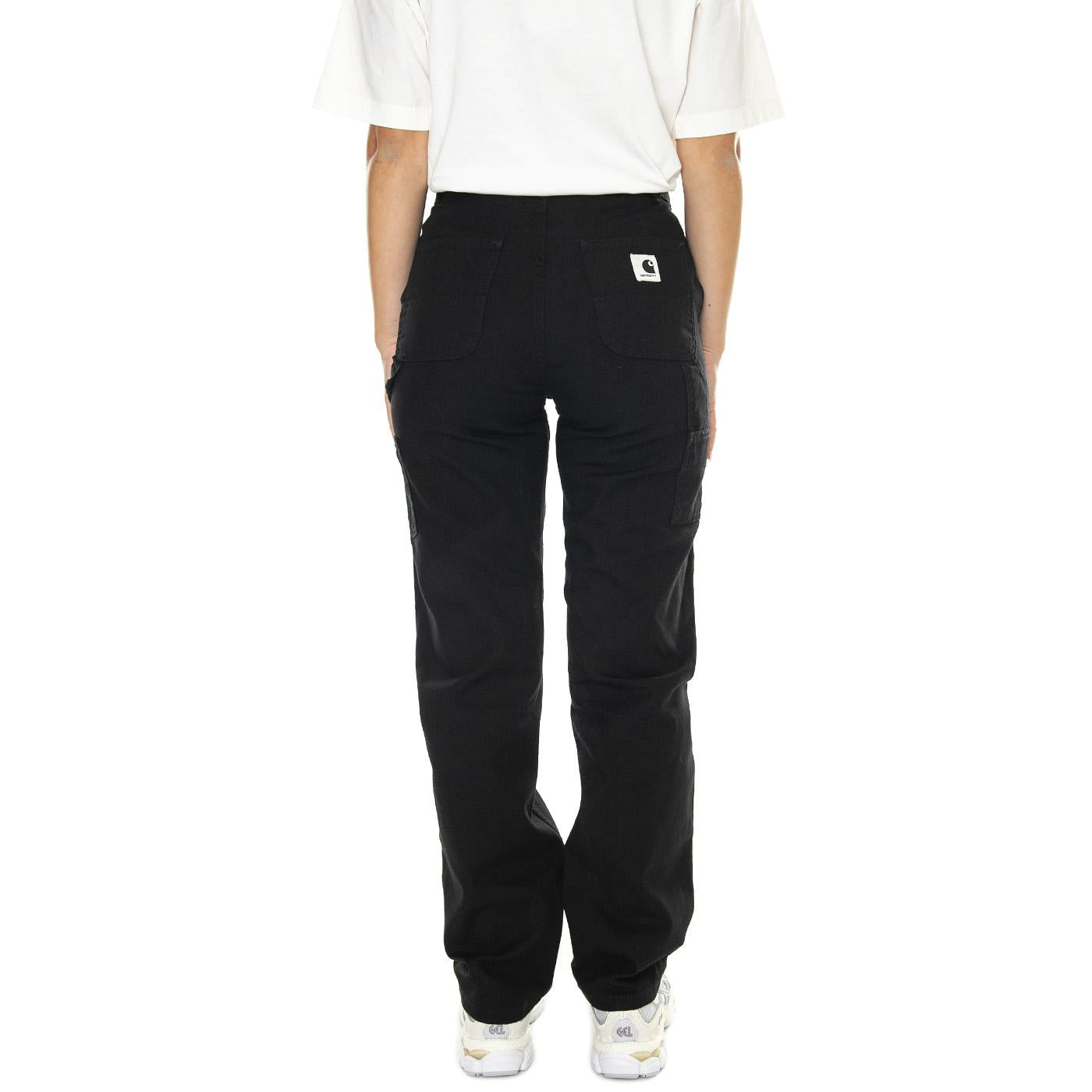 W' Pierce Pant Straight Black / Rinsed - Pantaloni Donna Neri I031554.8902  CARHARTT WIP 