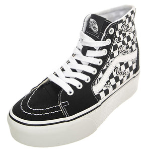 UA SK8-Hi Tapered Stackfo Black / White - Scarpe Stringate Profilo Alto Donna Nere / Checkerboard / Multicolore VN0A5JMK6BT1  VANS 