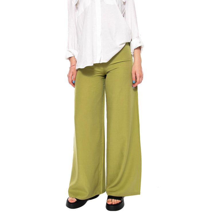 PANTALÓN WIDE LEG VERDE - Pantaloni Larghi Donna Verdi 61W/11214 GRN WILD PONY 