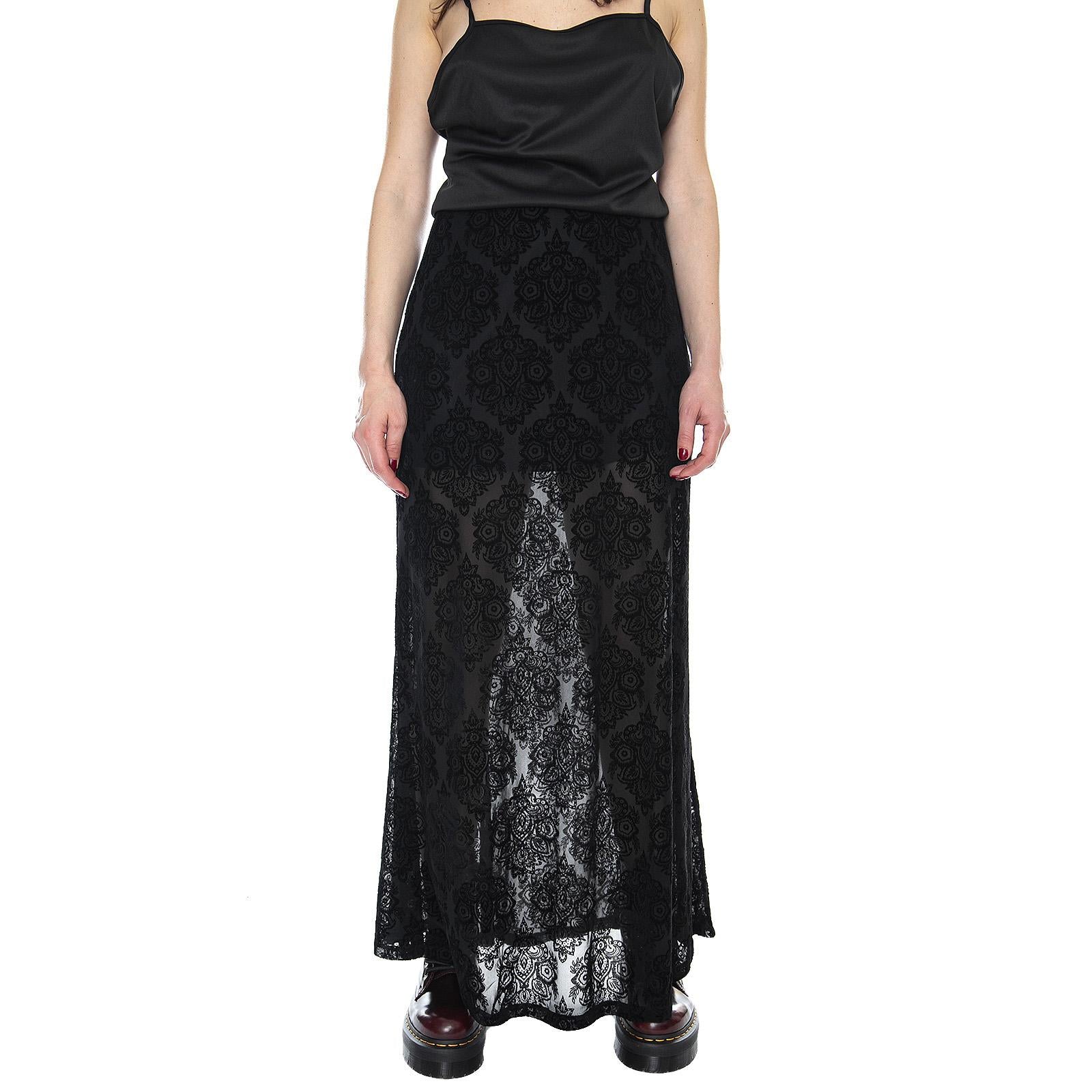  MRCMAXI LACE SKIRT-B  MOTEL ROCKS 