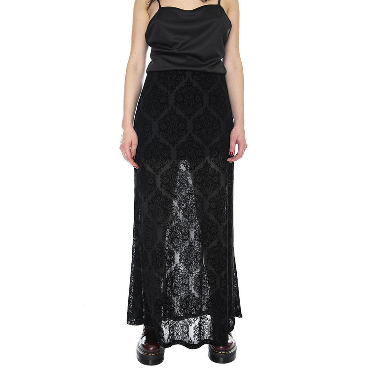  MRCMAXI LACE SKIRT-B  MOTEL ROCKS 