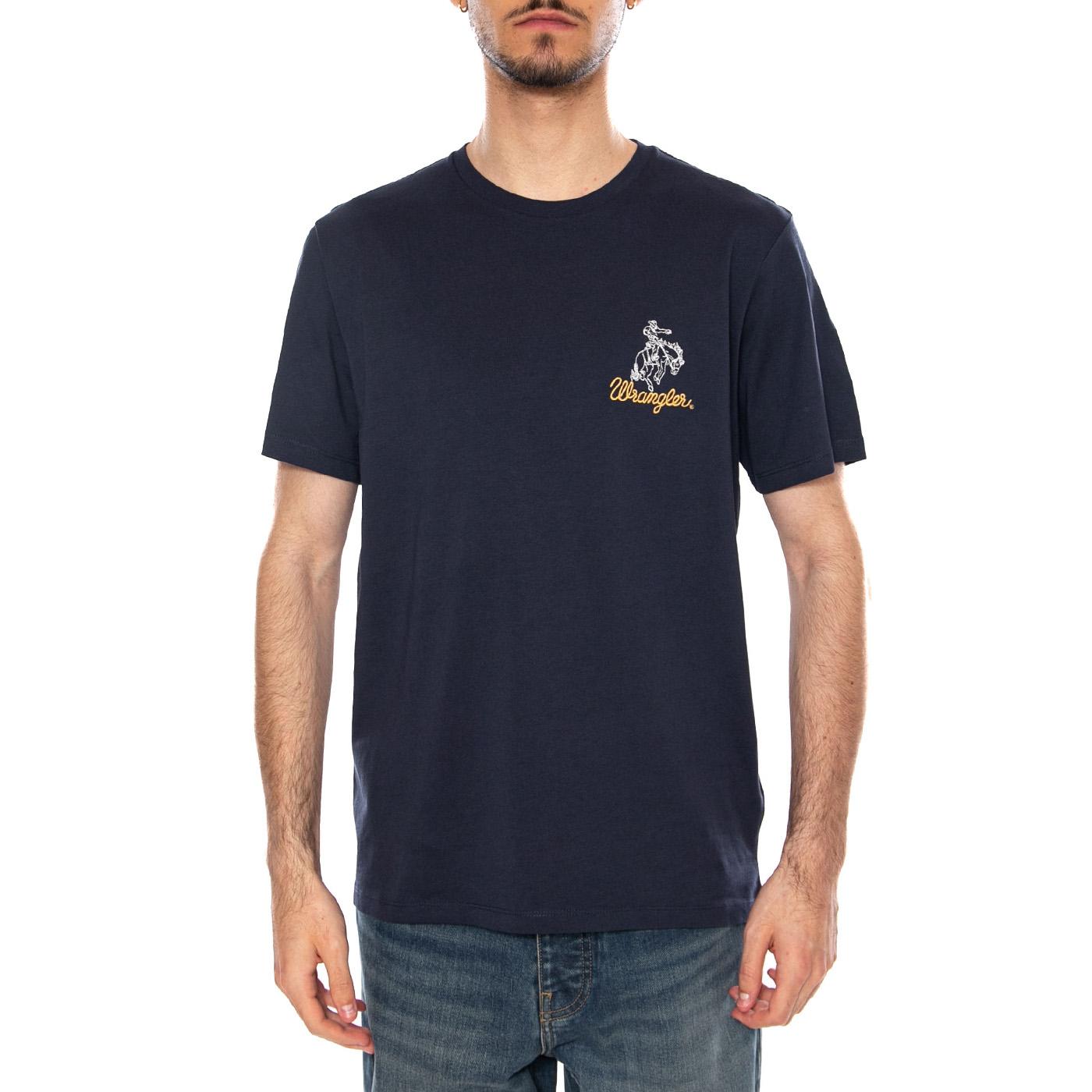 EMBROIDERY TEE NAVY BLUE - Maglietta Girocollo Uomo Blu 112377986 BL WRANGLER 