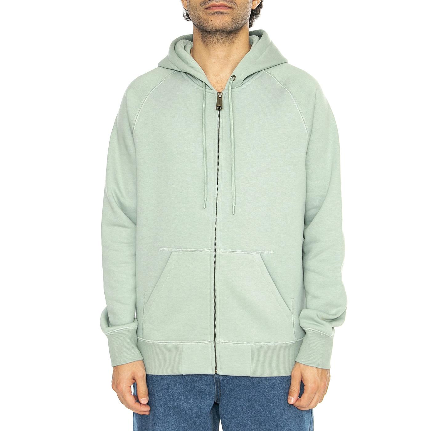 Hooded Chase Jacket Frosted Green / Gold - Felpa con Cappuccio e Zip Uomo Verde I033664.2O2XX  CARHARTT WIP 
