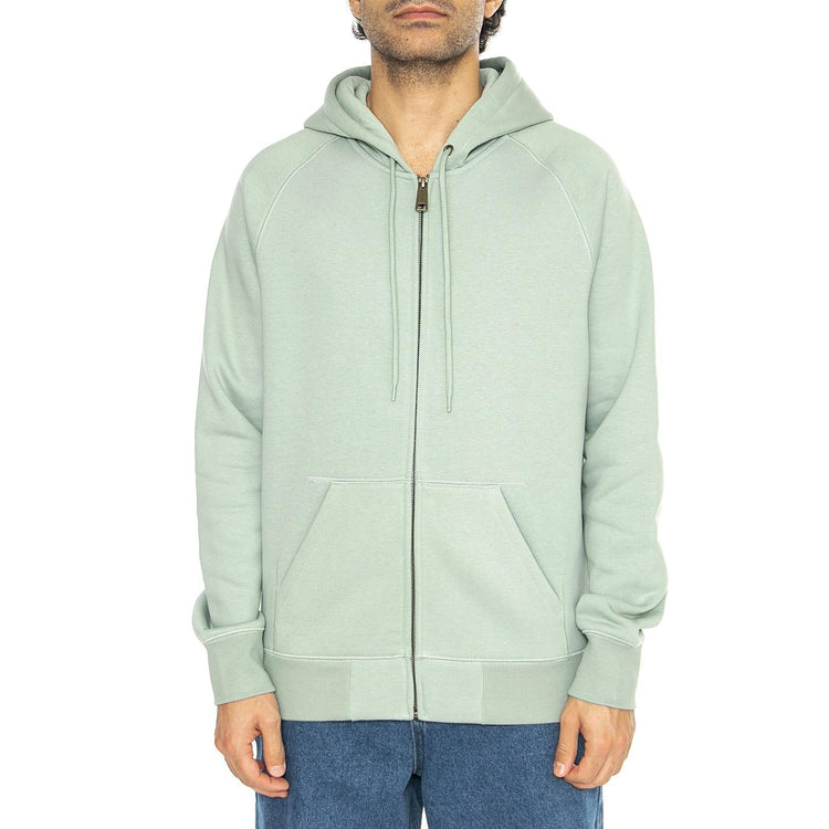 Hooded Chase Jacket Frosted Green / Gold - Felpa con Cappuccio e Zip Uomo Verde I033664.2O2XX  CARHARTT WIP 