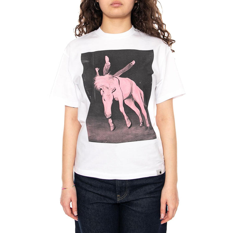 W' S/S Sean Hamilton T-Shirt White - Maglietta Girocollo Donna Bianca I036393 02XX CARHARTT WIP 