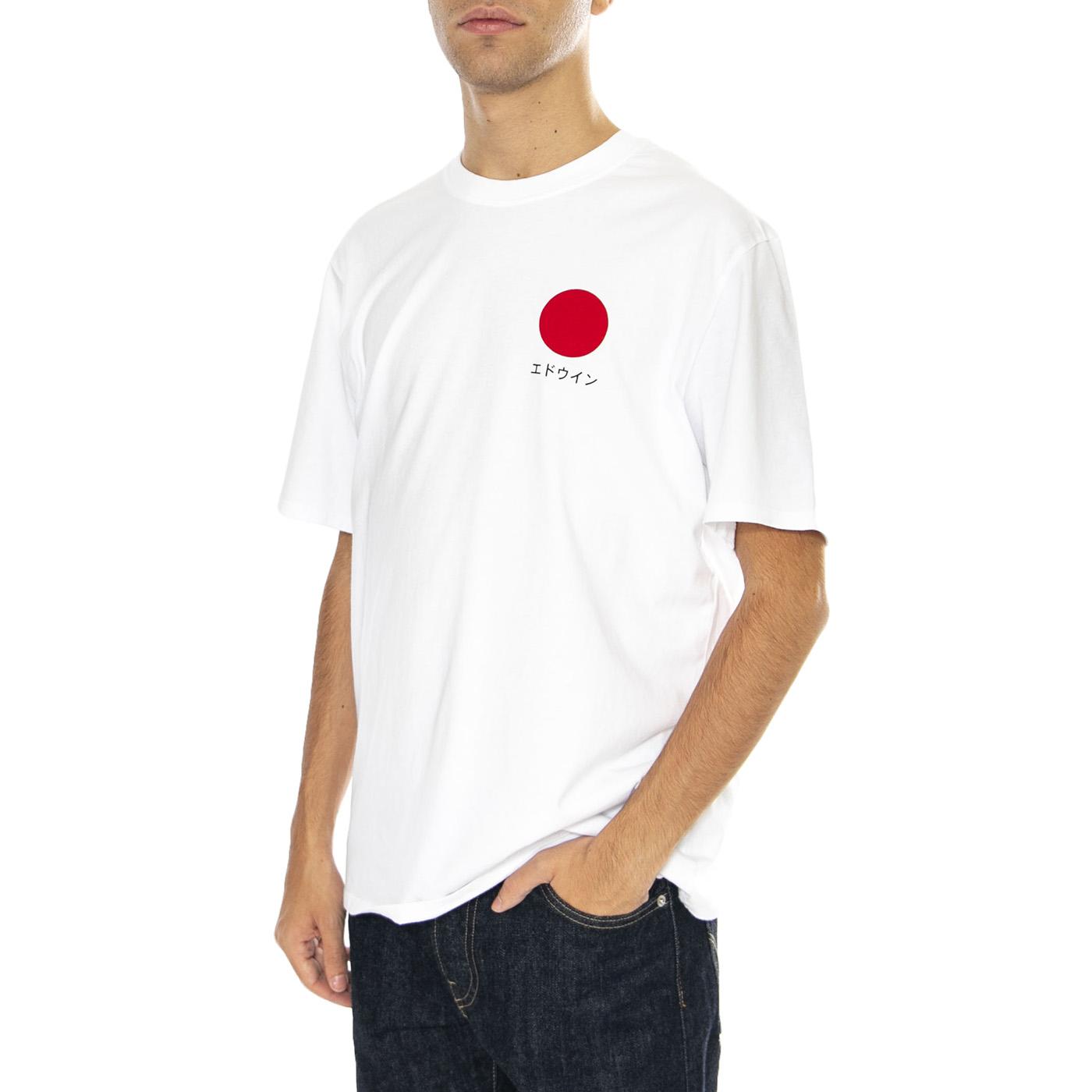 Japanese Sun T-Shirt White - Maglietta Girocollo Uomo Bianca I025020.03-02.67 . EDWIN 