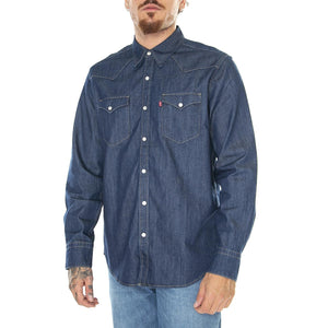 M' Barstow Western Standard Red Cast Rinse Marbled TH 2H 19 Shirt - Camicia Uomo Denim Jeans Blu 85744-0000  LEVIS 