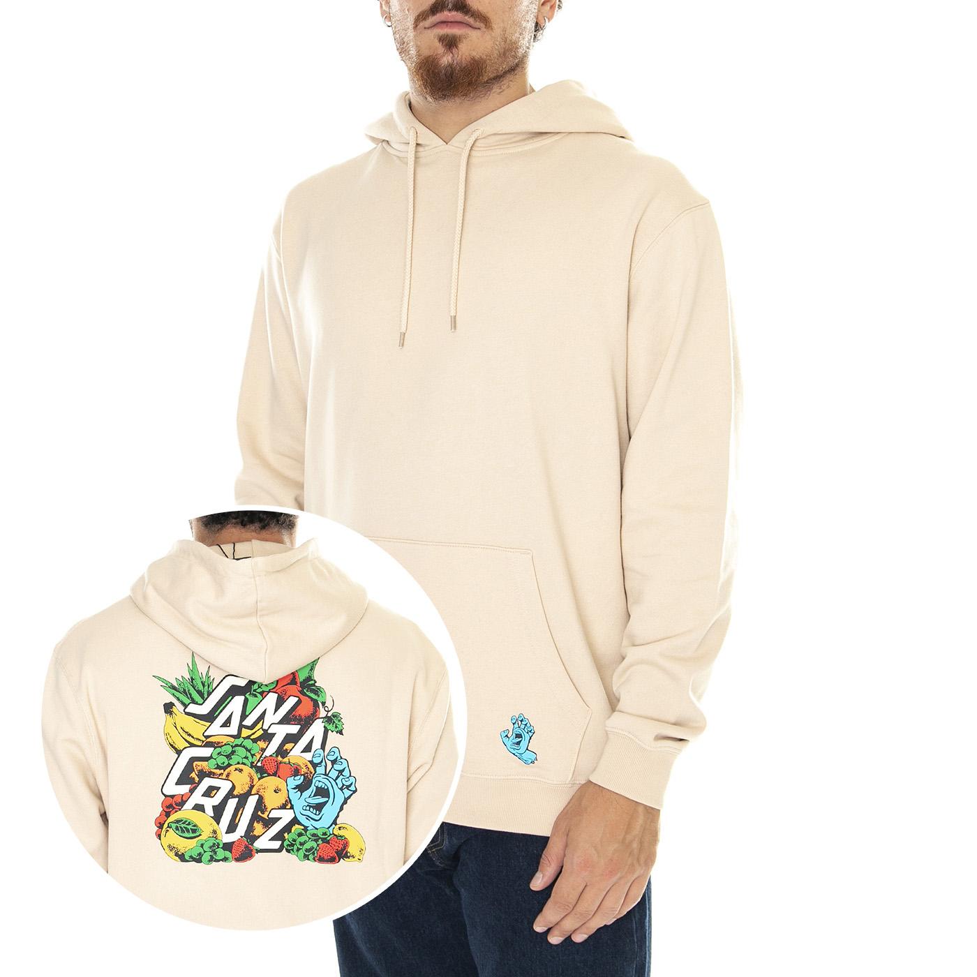 M' Platter Hood Oat - Felpa con Cappuccio Uomo Beige Platter Hood Oat  SANTA CRUZ 