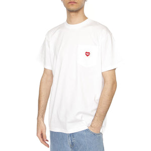 S/S Pocket Heart T-Shirt White / Red - Maglietta Girocollo Uomo Bianca I032128.1WZXX  CARHARTT WIP 