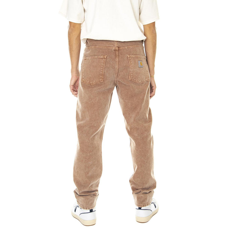Newel Pant Hamilton Brown Worn Washed - Pantaloni Denim Jeans Uomo Marroni I029148-HZWD  CARHARTT WIP 