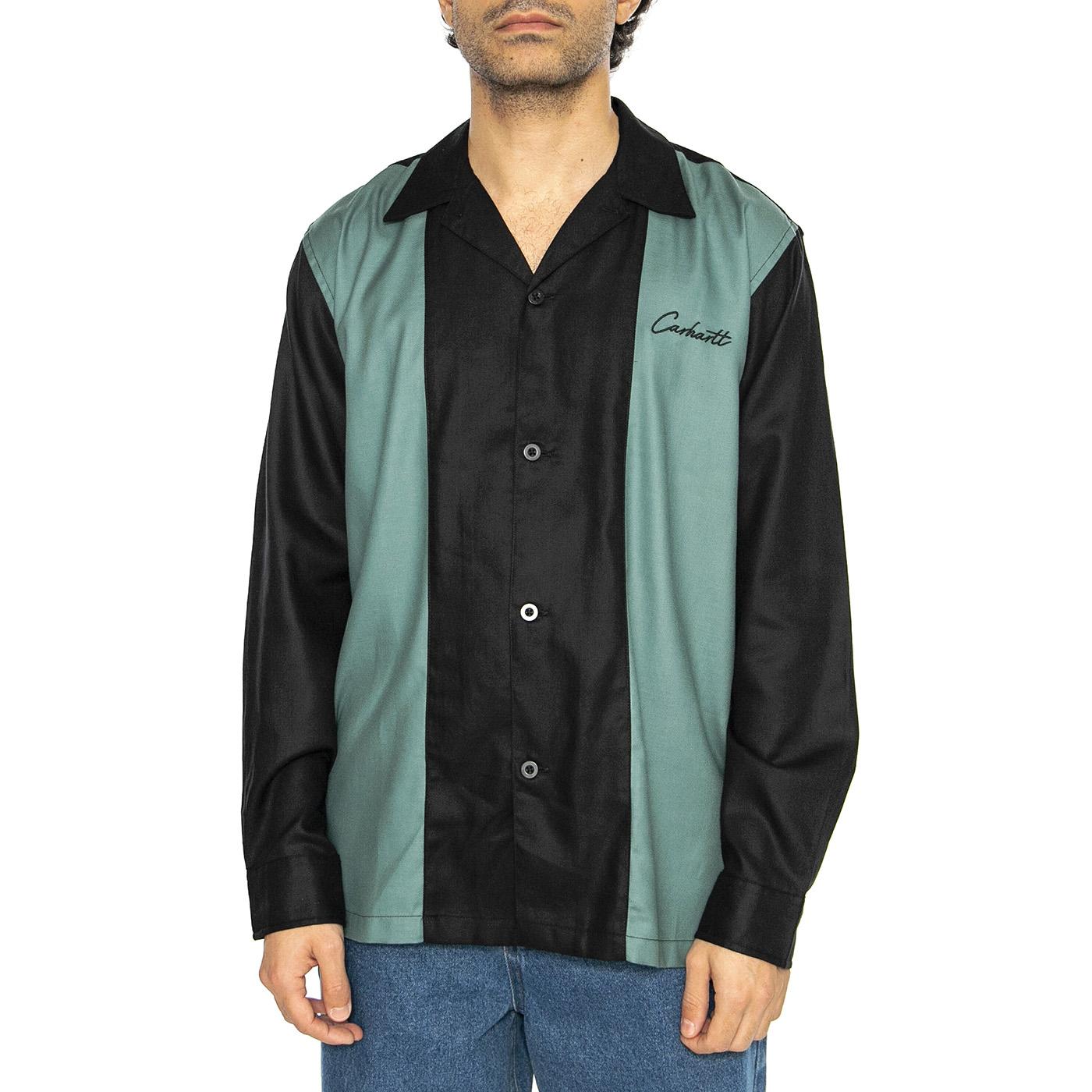 L/S Delaney Shirt Black / Silver Pine - Camicia Uomo Multicolore I034381.2NRXX  CARHARTT WIP 
