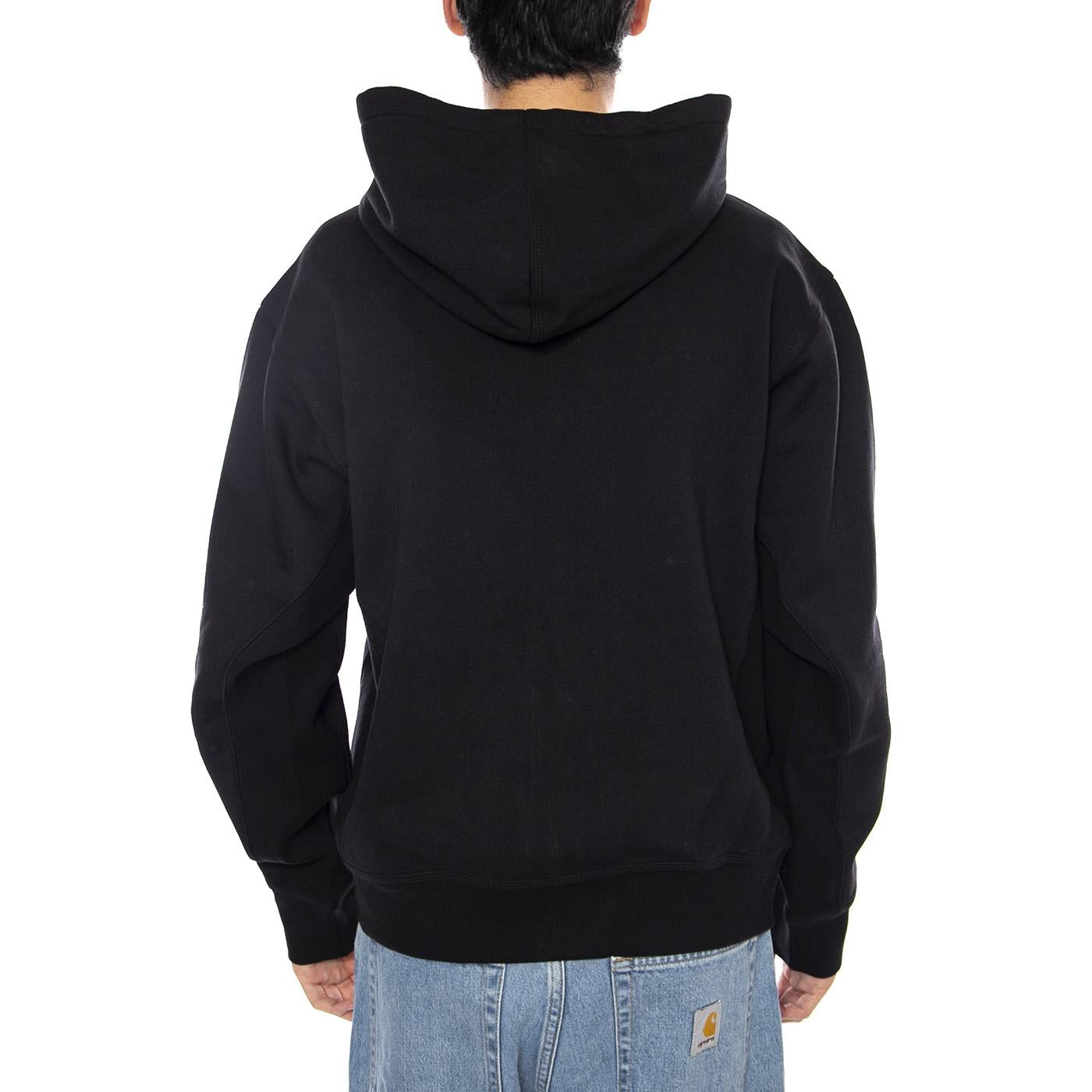 Hooded American Script Jacket Black - Felpa con Cappuccio Uomo Nera I033063.89XX  CARHARTT WIP 