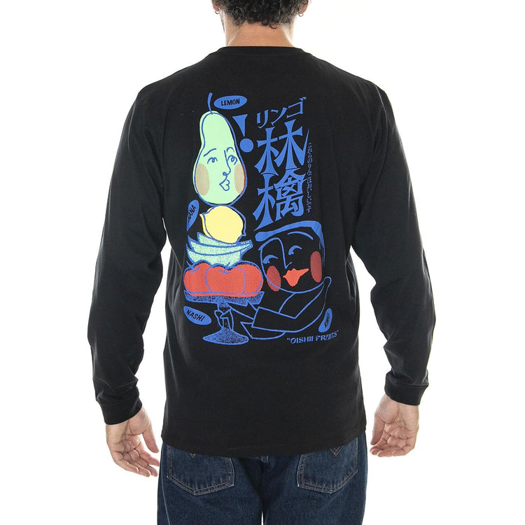 M' Ringo Oishii TS LS Black - Maglietta Girocollo Maniche Lunghe Uomo Nera I032524.89.67.  EDWIN 