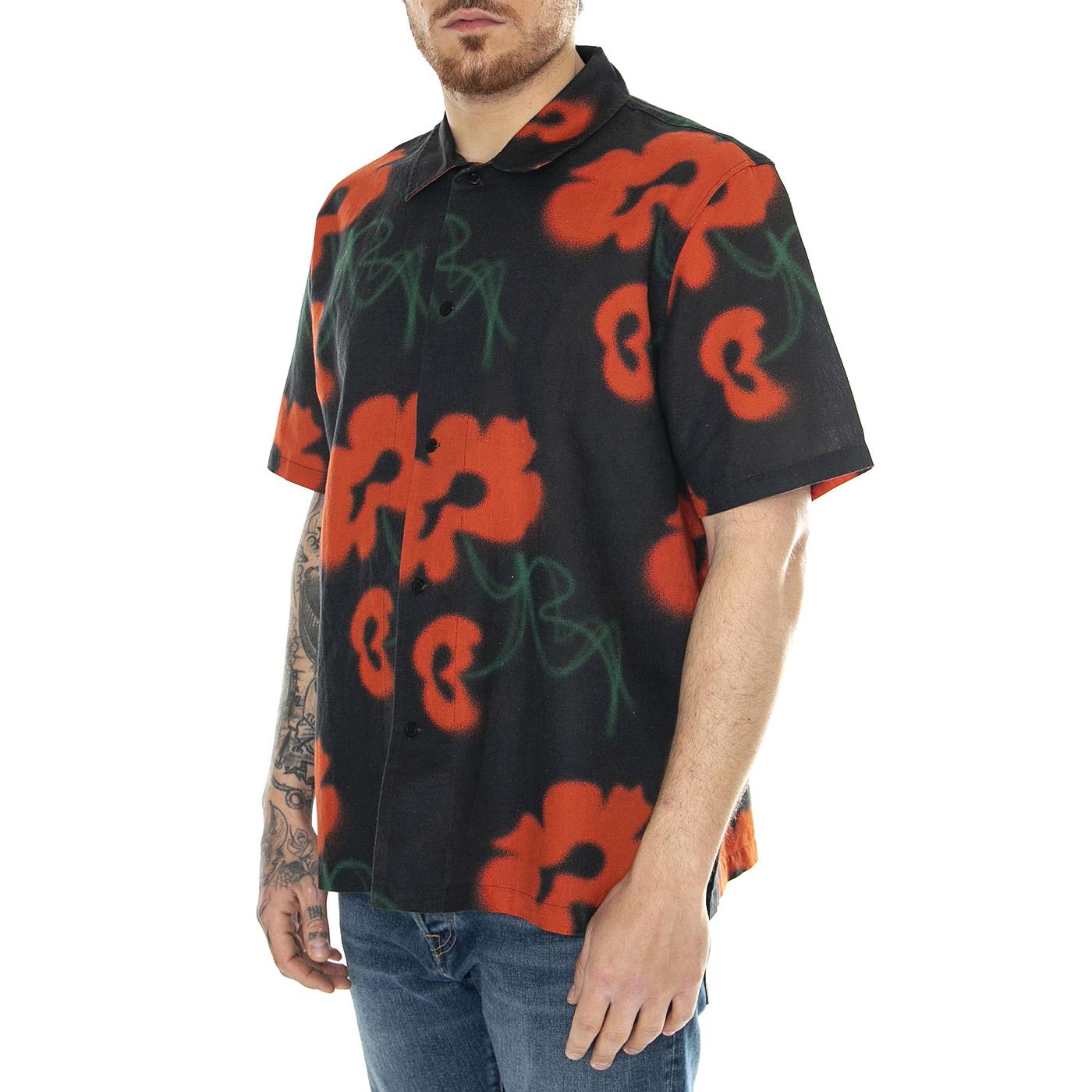 Garden Society Shirt SS Red / Black - Camicia Maniche Corte Uomo Multicolore I033388.60B.67.  EDWIN 