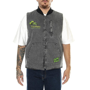 M' Flys Vest Black Acid Wash - Giacca Invernale Smanicata Uomo Grigia Flys Vest Black Acid Wash  SANTA CRUZ 