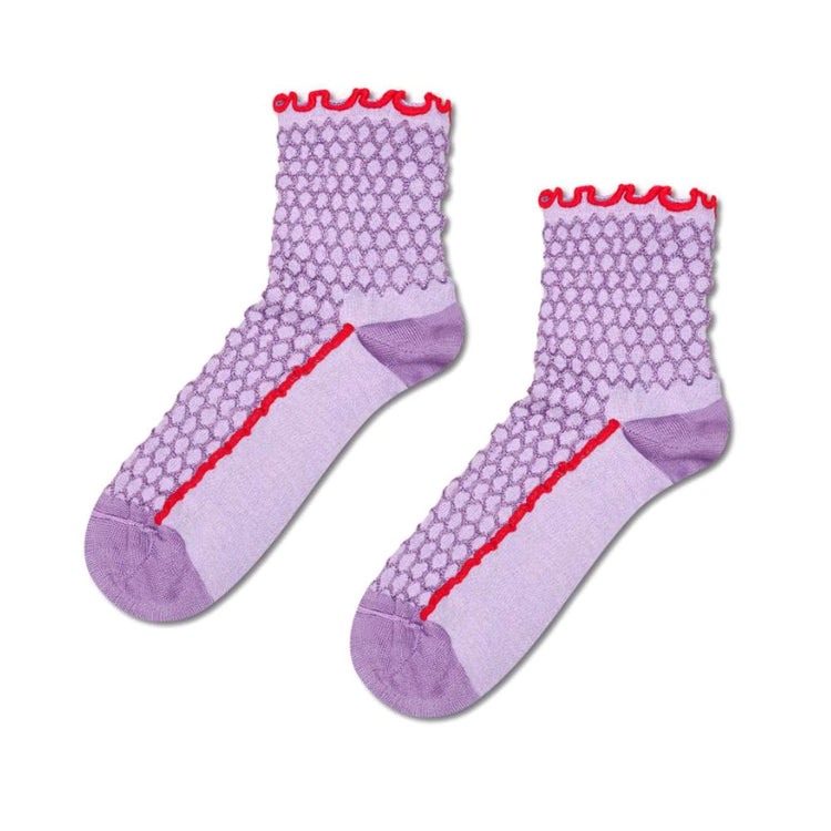 Structure Slinky Mini Crew Sock Purple - Calzini Viola P004813 PRE HAPPY SOCKS 