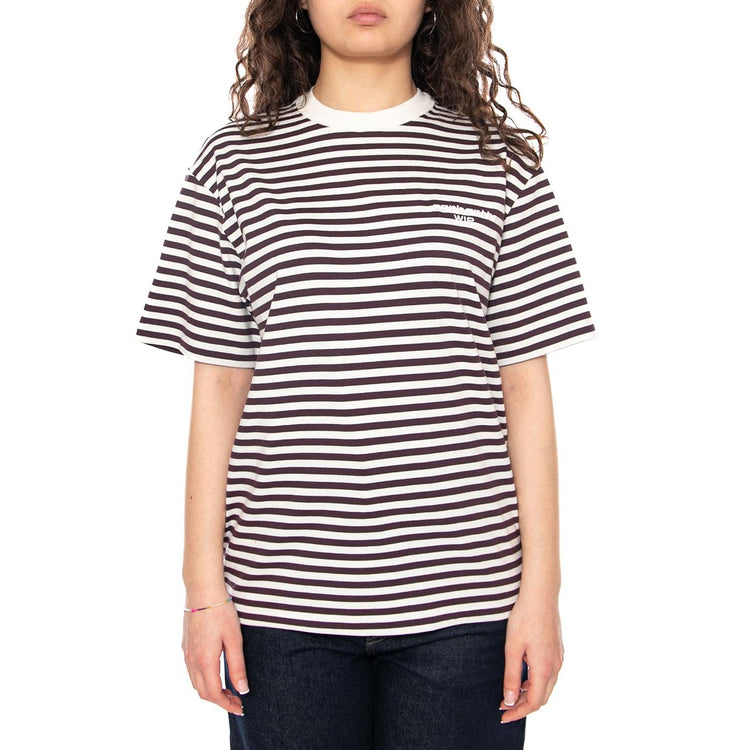 W' S/S Ezra T-Shirt Ezra Stripe, Cozy Purple - Maglietta Girocollo Donna Multicolore I036343 3KTXX CARHARTT WIP 
