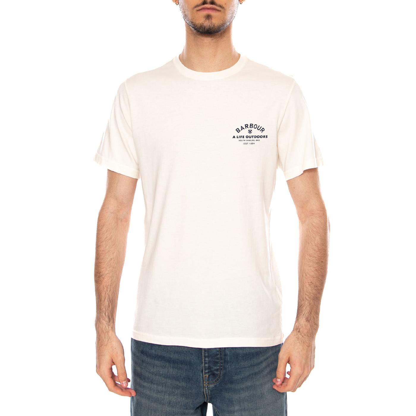 CRANMER LOGO T-SHIRT WHISPER WHITE - Maglietta Girocollo Uomo Bianca MTS1441 WH32 BARBOUR 