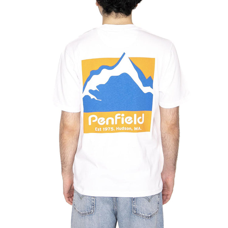 Penfield Mountain Scene Back G Bright White - Maglietta Girocollo Uomo Bianca PFD0223-002  PENFIELD 