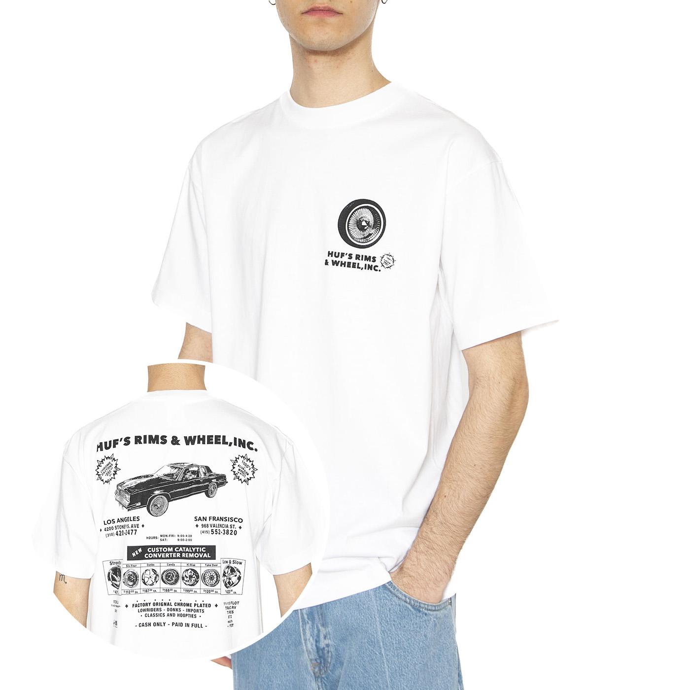 Rim & Wheel Inc S/S Tee - Maglietta Girocollo Uomo Bianca TS02304-WHITE  HUF 