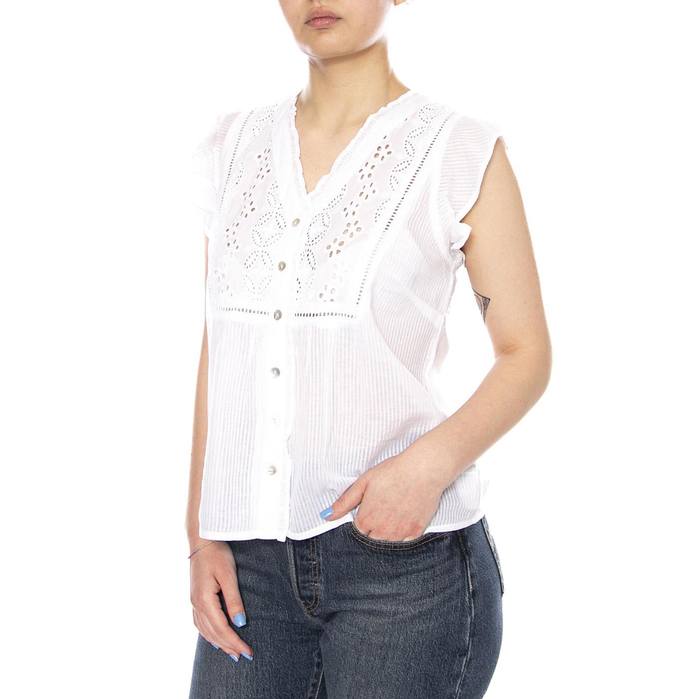 BLOUSE WHITE - Camicia Smanicata Donna Bianca 4.61.051.12 100 MD'M 