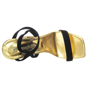 Geometric Black Suede Gold Kid Suede - Sandali Donna Oro JCSR526L-01A-BLA  JEFFREY CAMPBELL 