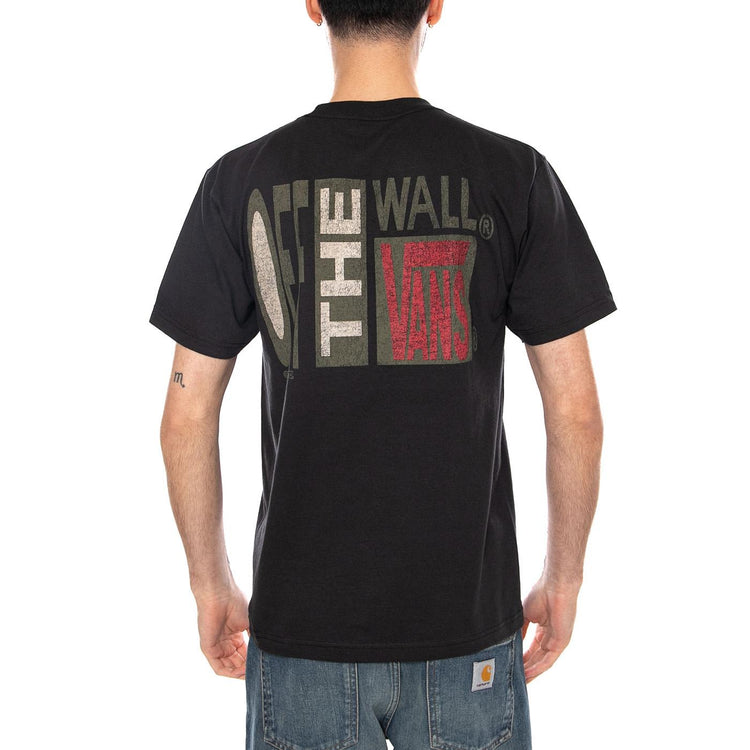 STRETCH STACK CRACKLE S BLACK - Maglietta Girocollo Uomo Nera VN000SWE BLK1 VANS 