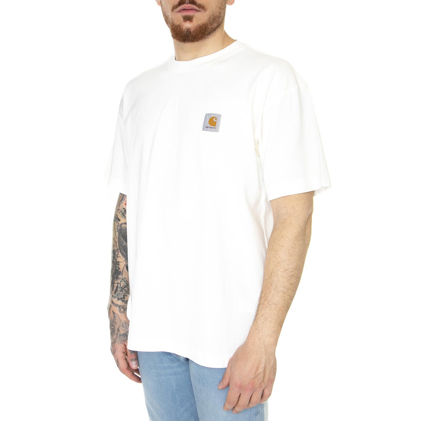 S/S Nelson T-Shirt Wax Garment Dyed - Maglietta Girocollo Uomo Bianca I029949-D6GD  CARHARTT WIP 